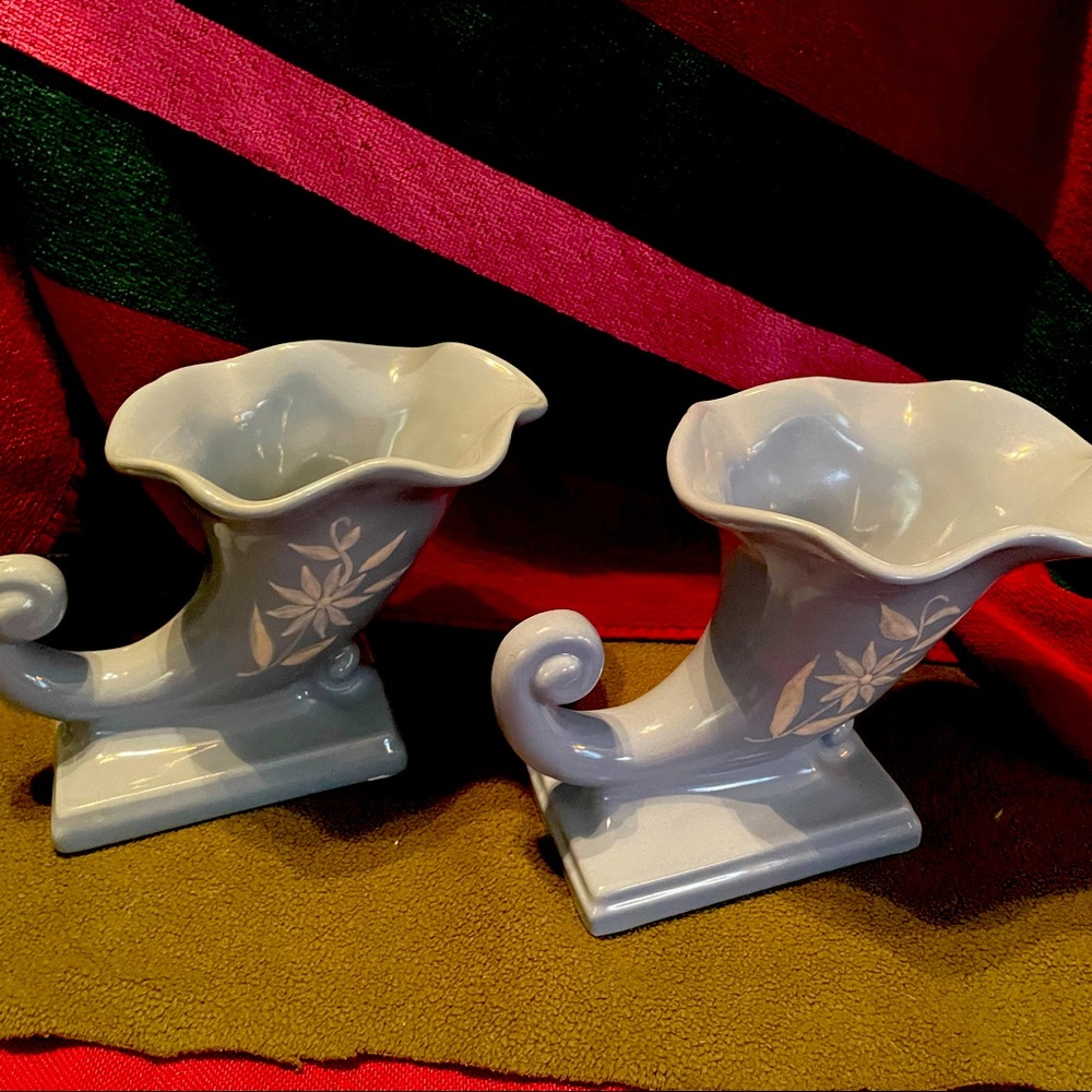 Vintage Abingdon U.S.A. Cornucopia Pottery Planters